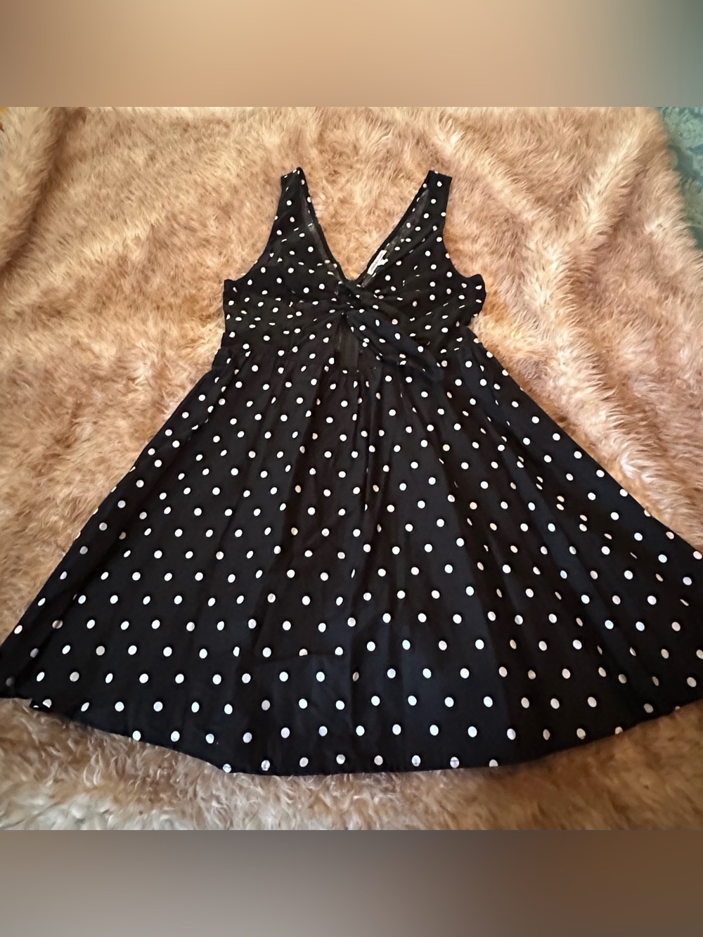 Charlotte Russe Black Dress with White Polka Dots